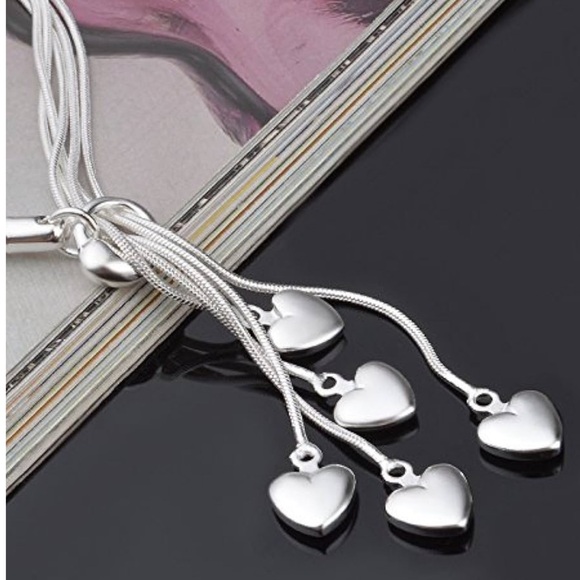 Sterling 925 Silver Heart Charm non traditional Bracelet - Picture 2 of 6